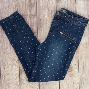Girls Heart Print Skinny Jeans 💕
